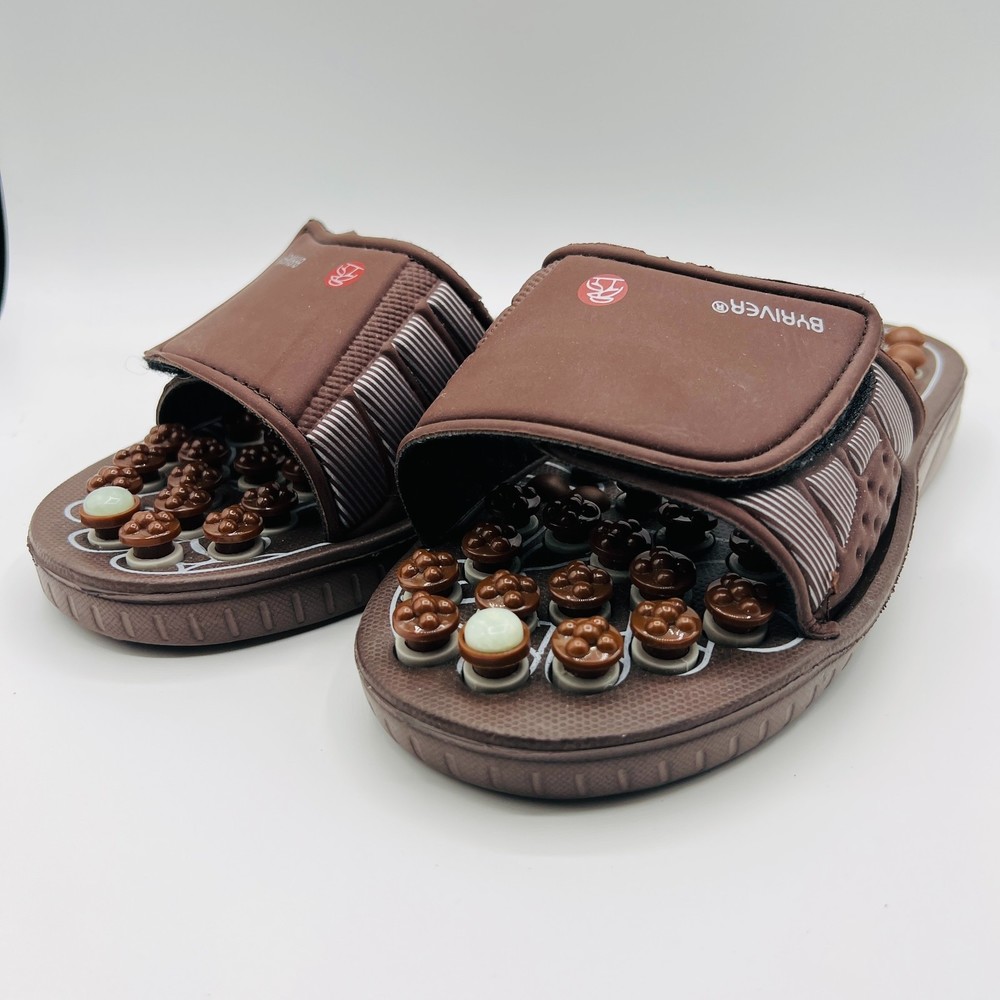 Byriver Acupressure Foot Massager Reflexology Unisex Slippers Sandals Size S